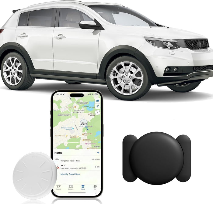GPS Car Tracker, No Monthly Fee Tracker Device for Vehicles, Works with Apple Find My (Ios Only), Mini Hidden Car Tracker with Magnetic Case