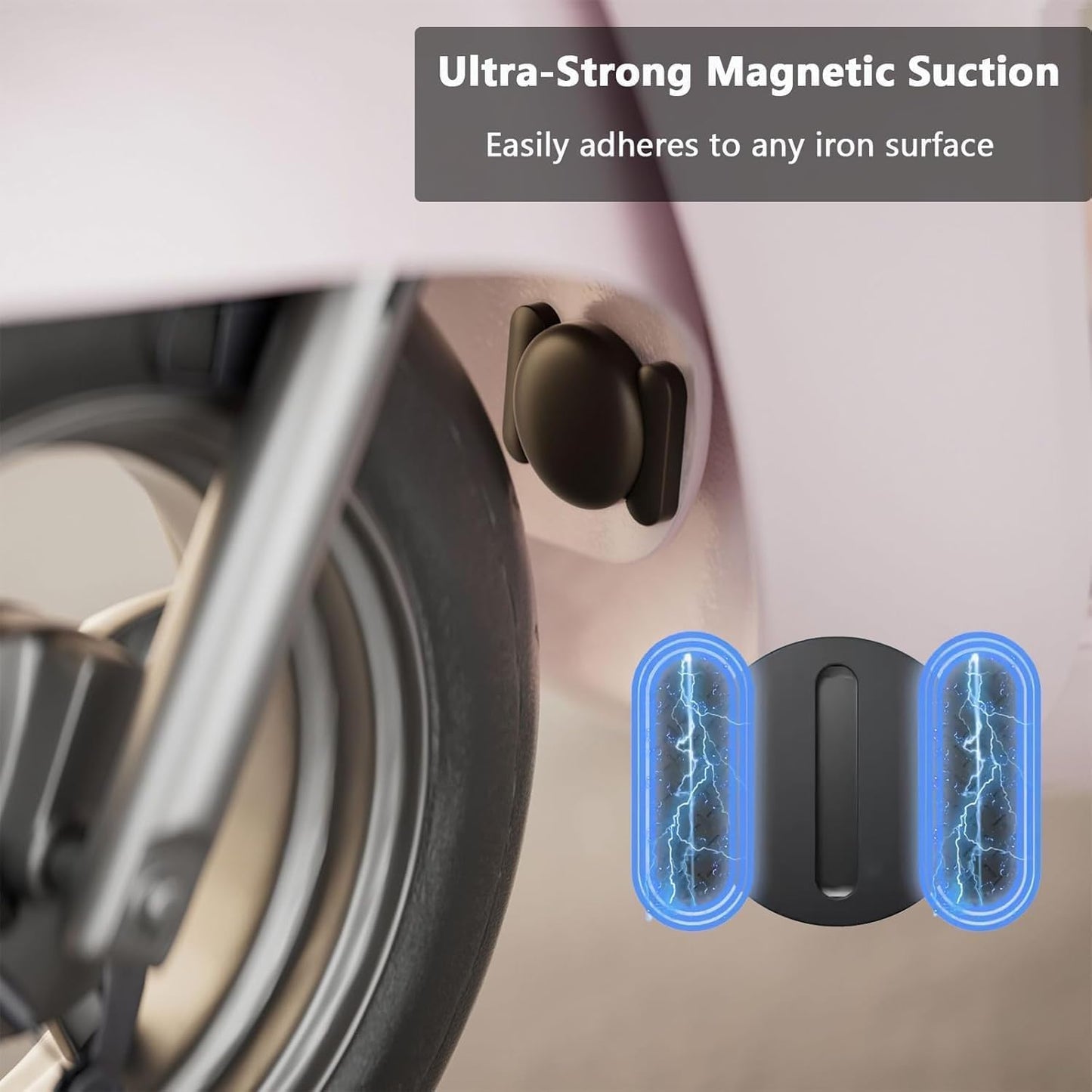 GPS Car Tracker, No Monthly Fee Tracker Device for Vehicles, Works with Apple Find My (Ios Only), Mini Hidden Car Tracker with Magnetic Case