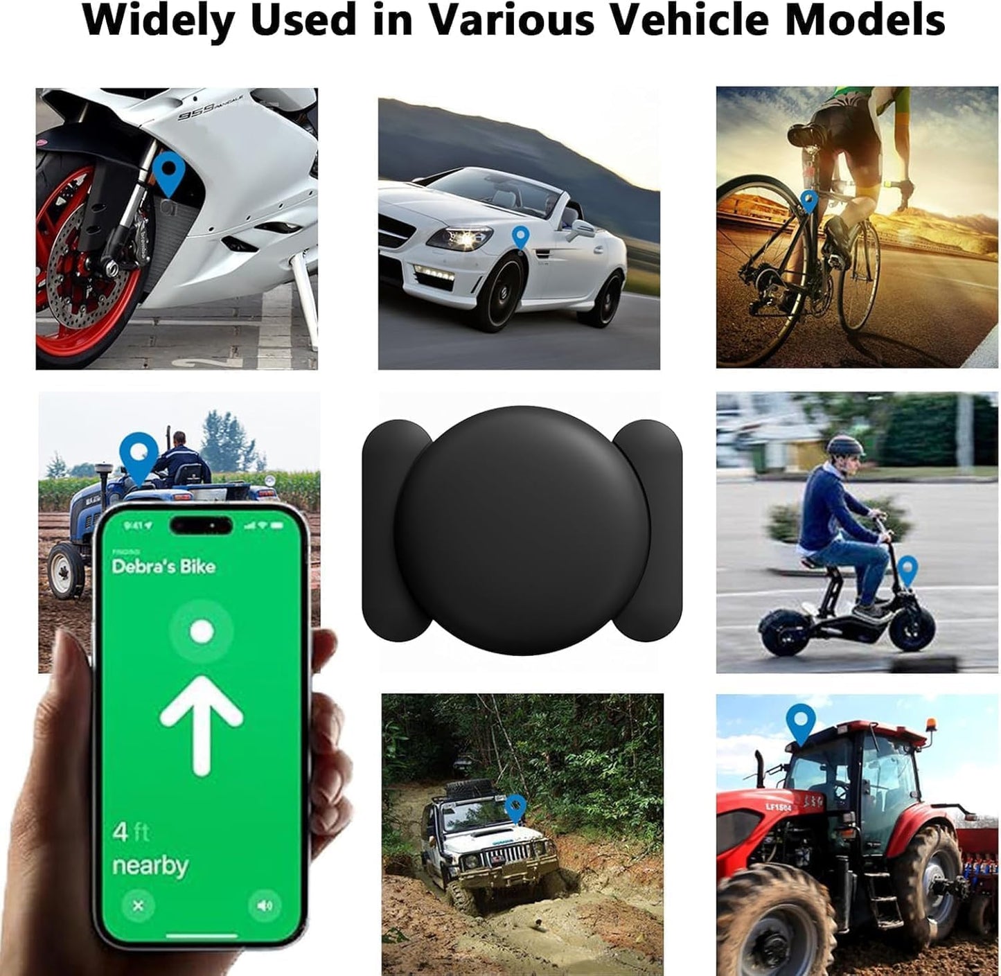 GPS Car Tracker, No Monthly Fee Tracker Device for Vehicles, Works with Apple Find My (Ios Only), Mini Hidden Car Tracker with Magnetic Case